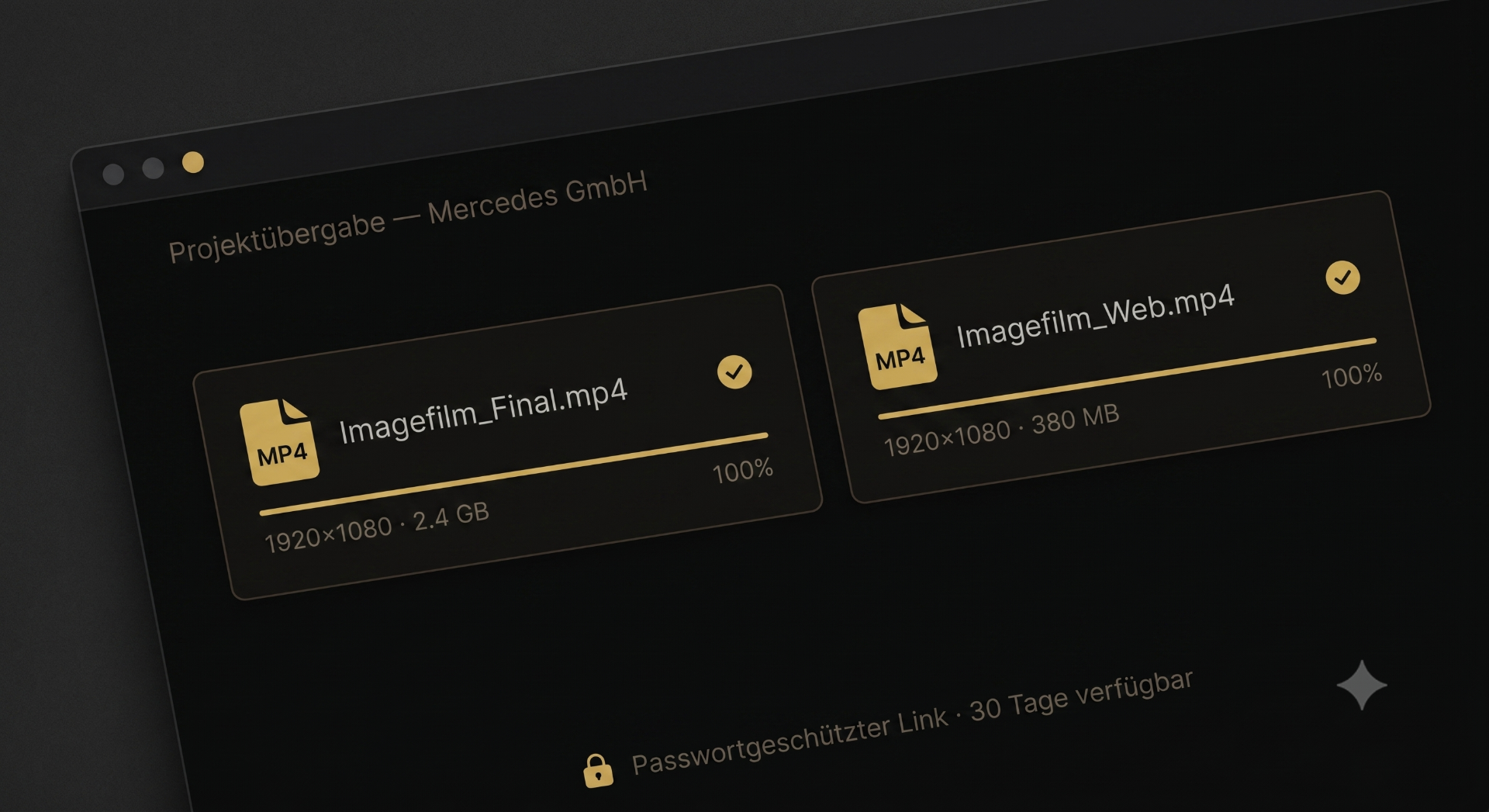 Digitale Übergabe und Freigabe des fertigen Imagefilms